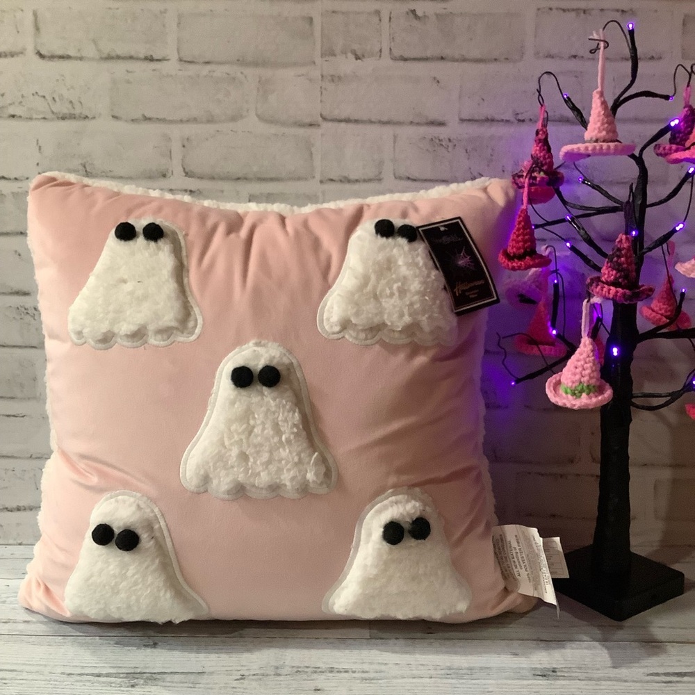 Sheffield Home 20” x 20” Pink Ghost Pillow
